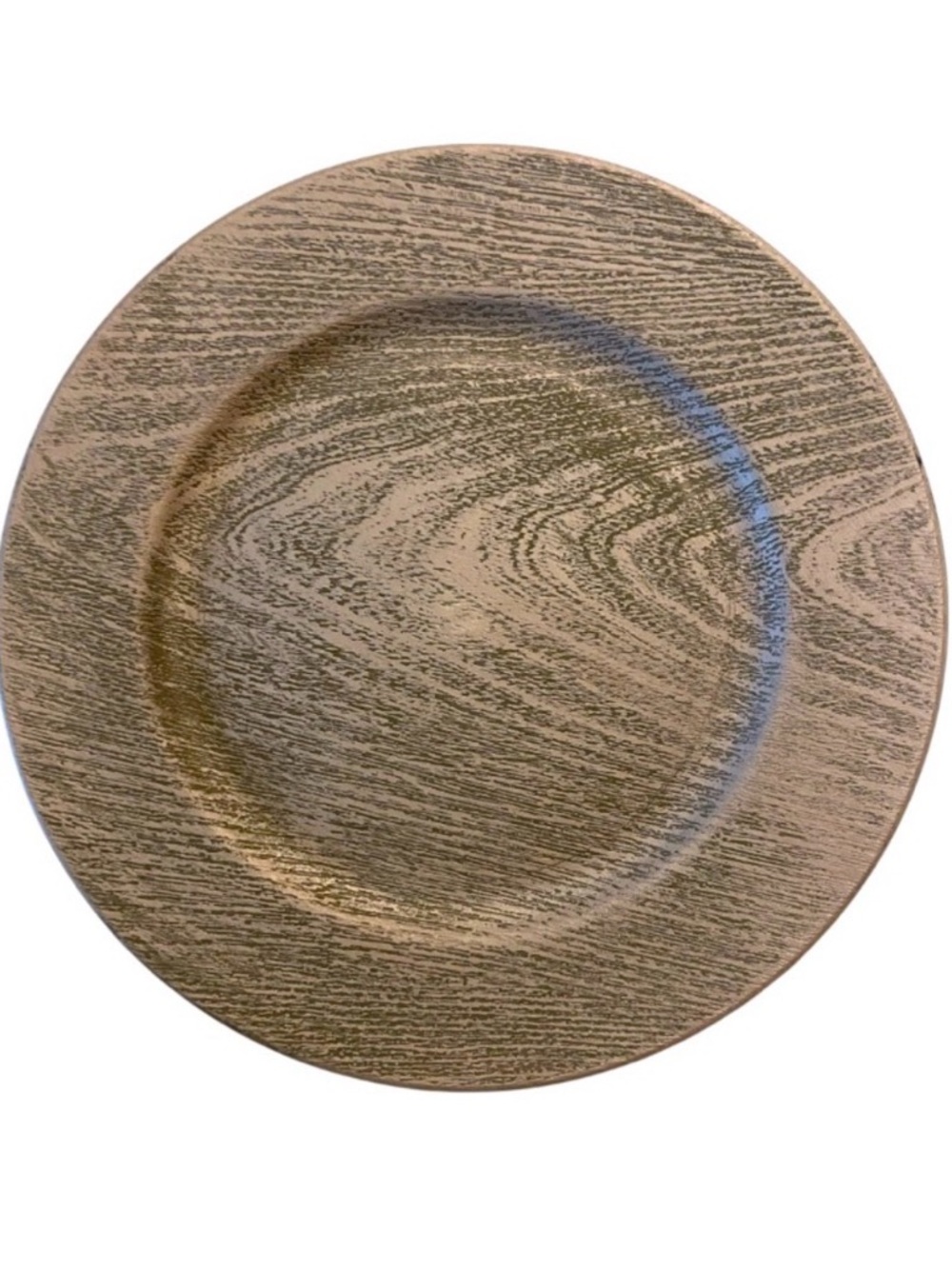 Set of 4 Grey Wash Faux Wood Chargers Made of Plastic Rustic Country Farmhouse